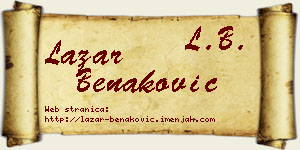 Lazar Benaković vizit kartica